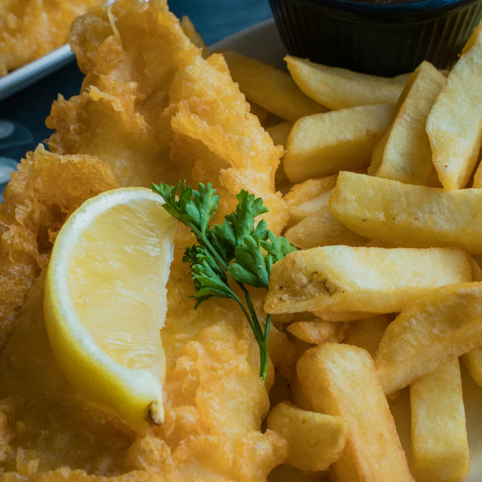 Beer-battered hoki and chips shared on LishDish