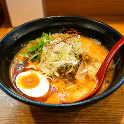 A bowl of spicy ramen